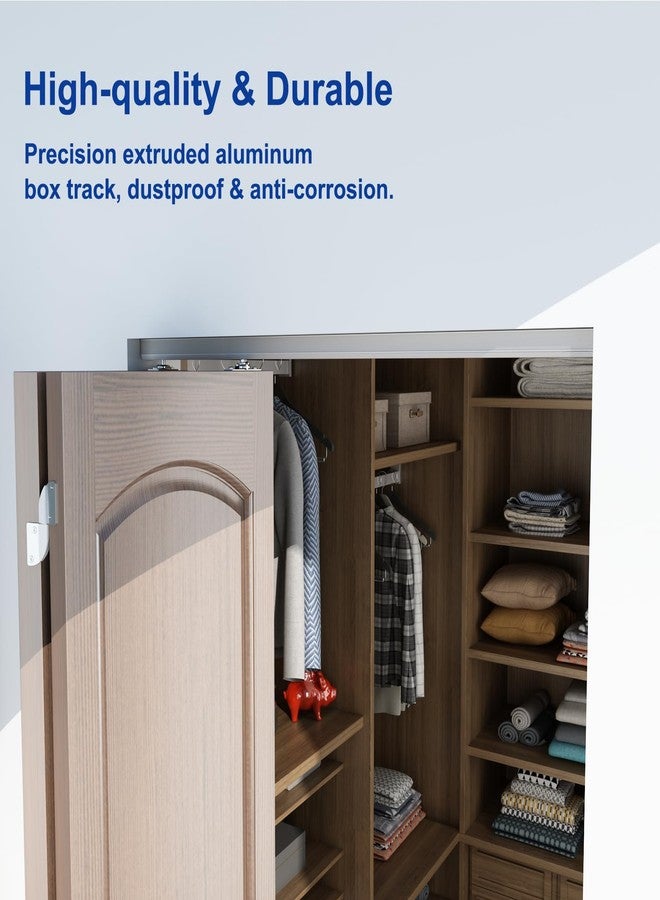JUBEST 36“ Bifold Door Hardware, Folding Door Hardware Sliding Barn Door Hardwares for 2 Doors (18" Each), Top Mounted Bifold Closet Door Kits for Bedroom, Bathroom, Storeroom, Closet, Living Room - Image 2